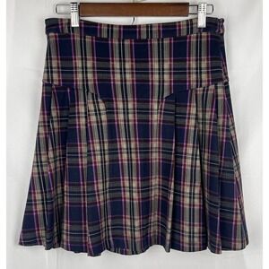 Charlotte by‎ Cato Plaid Pleated Skirt Womens Small/Kids XL (18) Dark Academia